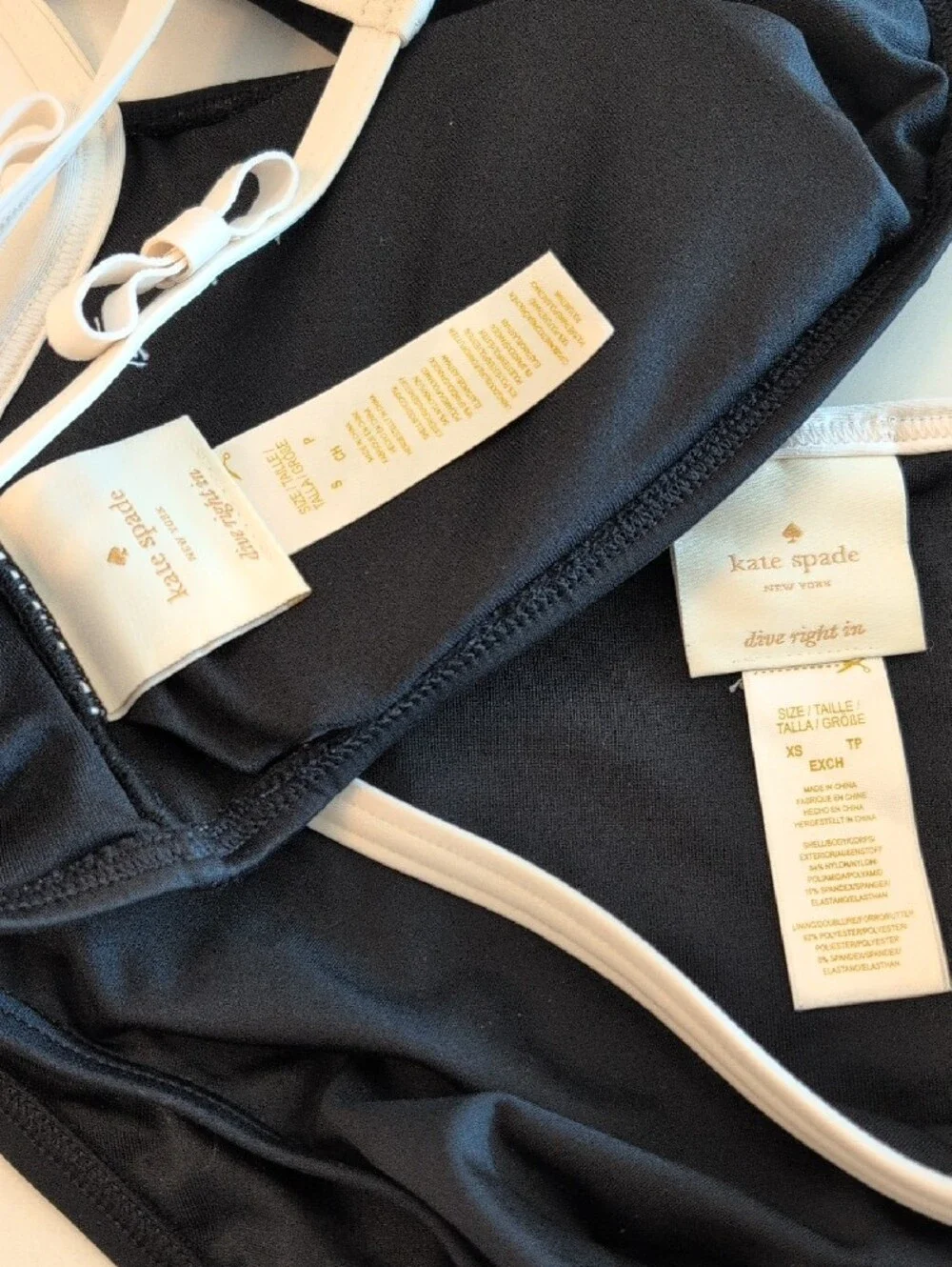 Kate Spade spade Black and White Contrast Bikini Set